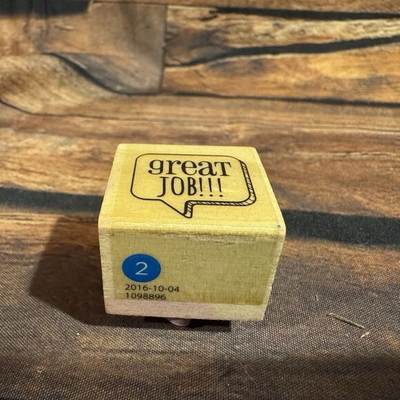 Great Job Speech Bubble Rubber Stamp Wood Mounted Teacher Craft Art Scrapbooking - Picture 3 of 9